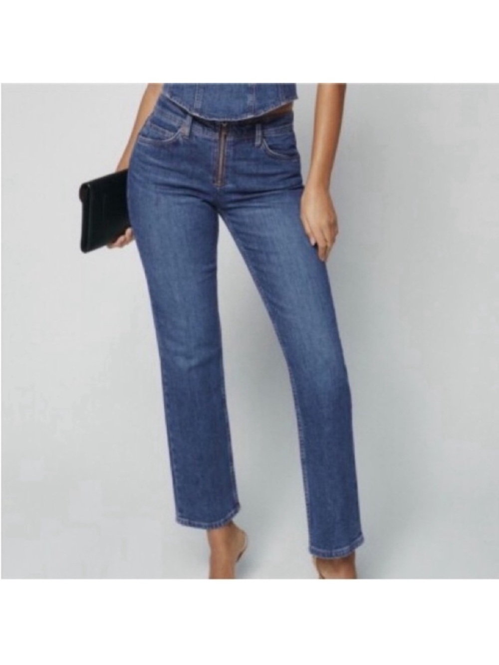 Reformation Jeans Julianna Exposed Zip Straight Leg Jeans NWT 23 mesa
